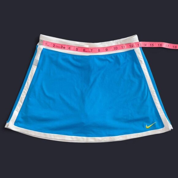 Nike Dri-Fit Blue and White Short Mini Athletic Tennis Skirt Skort Women's Large - Picture 4 of 5